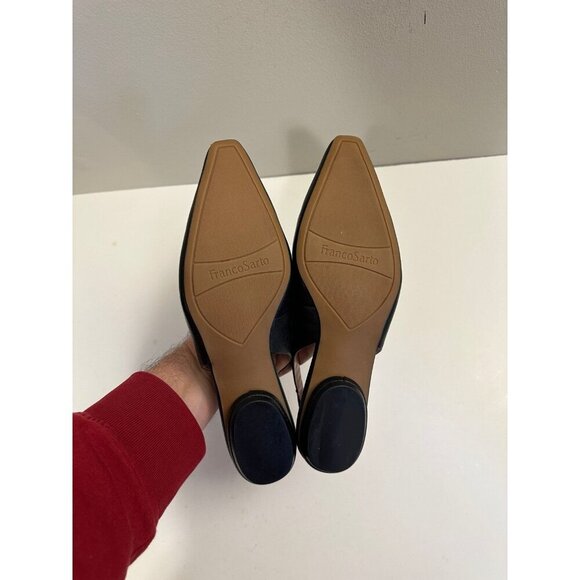 Franco Sarto Briella Flat in Black Leather PointySlingback Shoes Size 8.0 - Picture 10 of 12